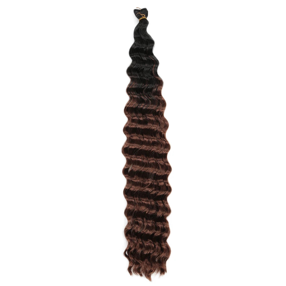 22-28 Inch Deep Wave Twist Crochet Hair Natural Synthetic Braid Hair Afro Curls Ombre Braiding Hair Extensions Hair Expo City