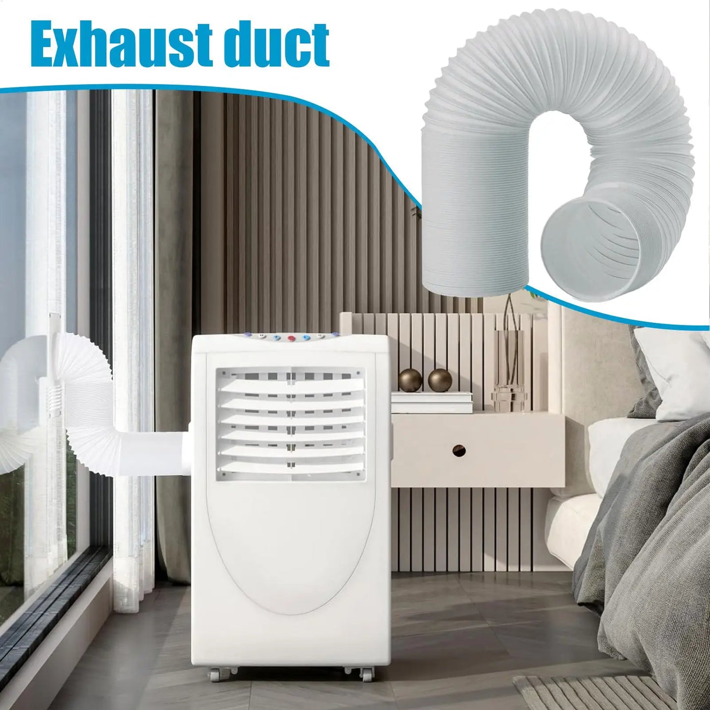 AC Water Drain Hose Fit 5.1/5.9in Diameter Vent AC Unit Drain Hose for Garage Home Indoor Car Office Bedroom Living Room
