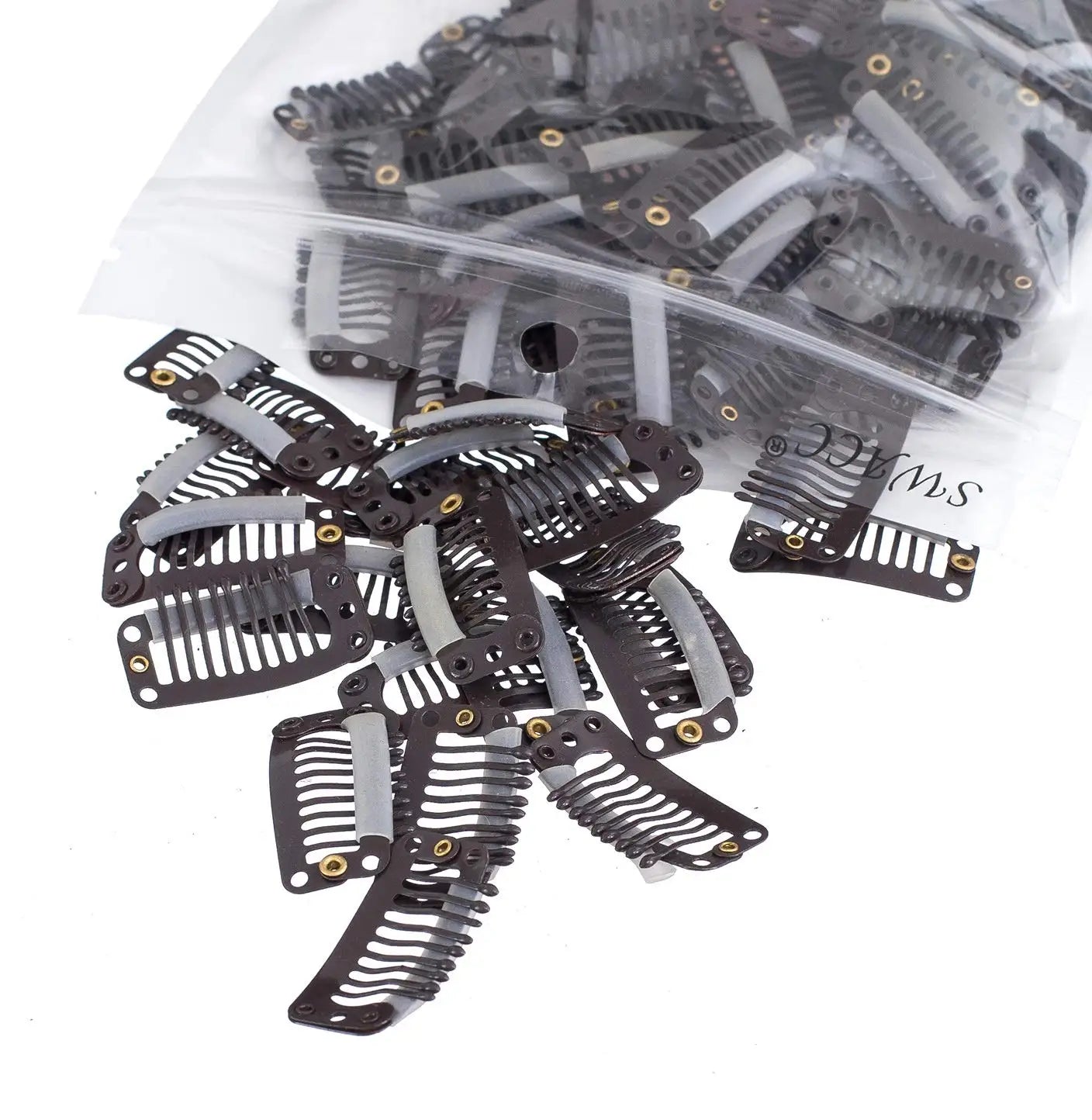 10-100Pcs 9-teeth Beige/Brown/Black Hair Extension Clips Hair Extension Wigs Snap Clips Comb Small Snap Wig Accessories Clips