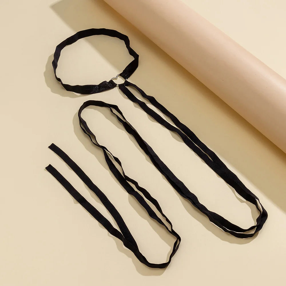 1PC Punk Gothic Multilayer Black Elastic Band Leg Thigh Chain Women Sexy Circle Harness Cosplay Harajuku Body Jewelry