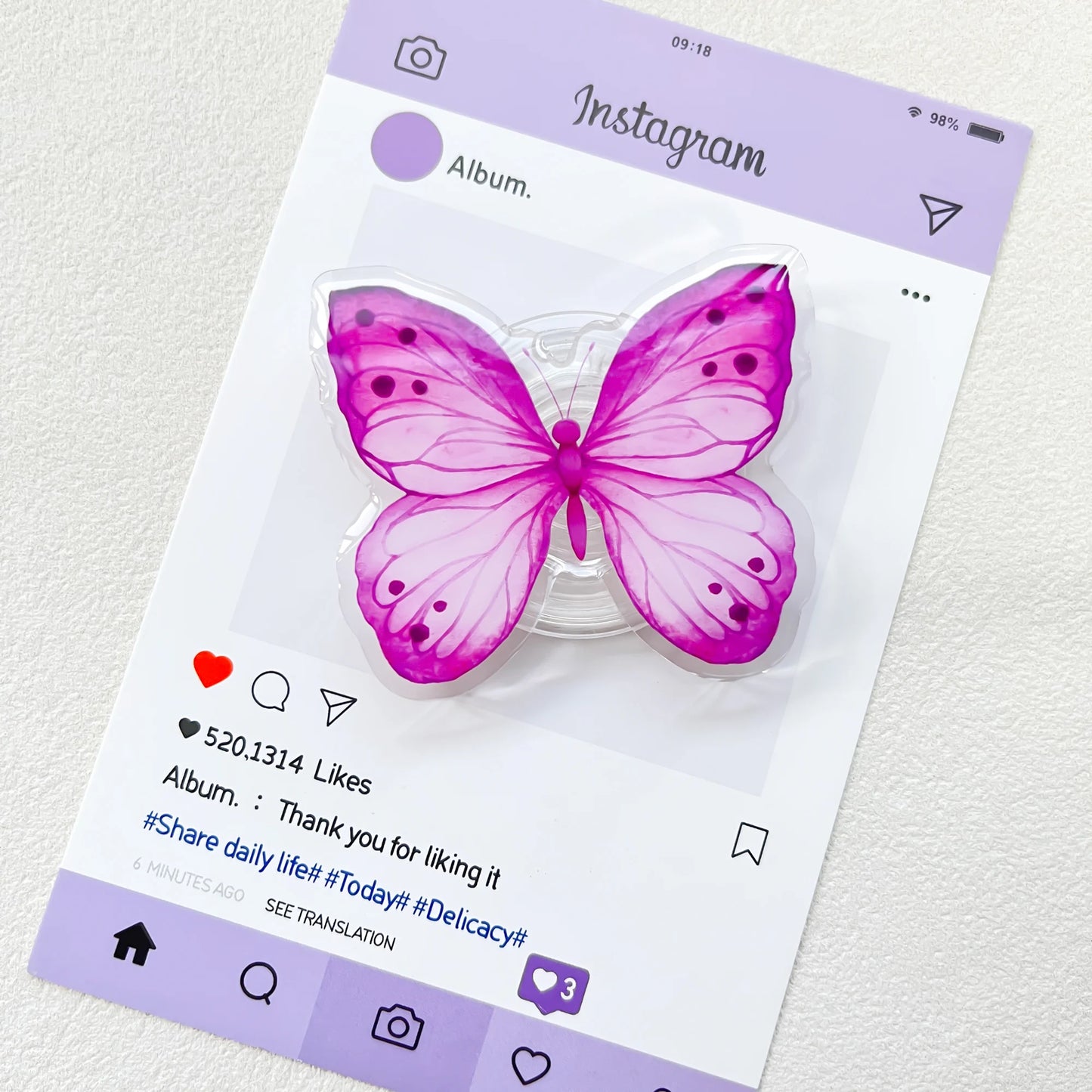 Cute Butterfly Phone Grip Griptok Holder Ring For iPhone 16 15 Universal Lovely Bowknot Phone Stand Bracket Poppings Socket