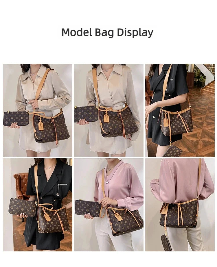 2026 lassic Luxury Leather Tote Bag For Women Designer Fashion Handbag Large Capacity Minimalist Diaper Bag