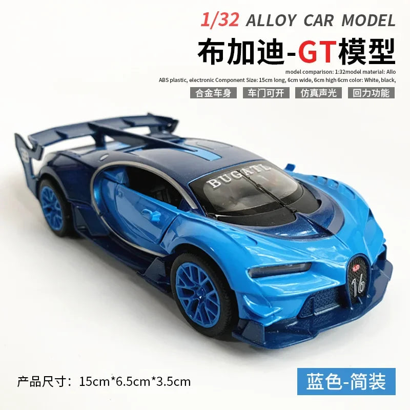 1：32 Bugatti Vision Gt Metal Alloy Car Model Diecast & Toy Vehicles Car Model High Simulation Miniature Scale Childrens Toy Gift
