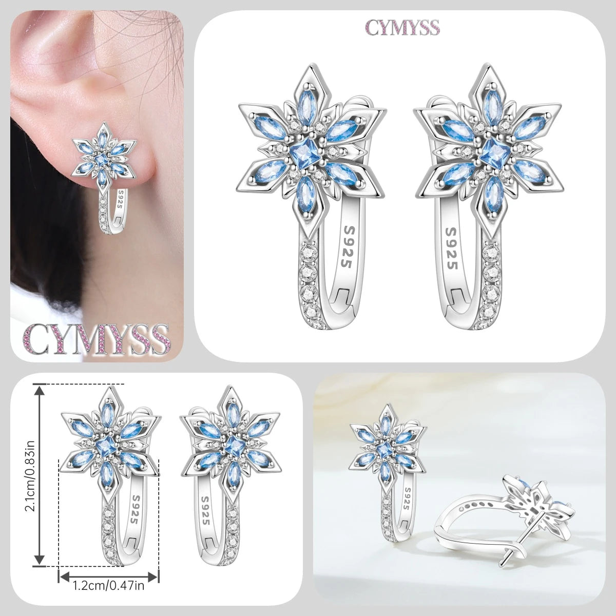 925 Sterling Silver Needle Iris Flower Hoop Earrings for Women Original Elegant Versatile Jewelry Birthday Party Fine Gift 2026