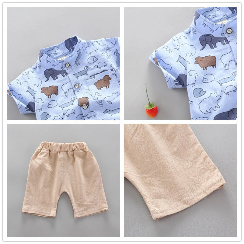 Fashion Baby Boy's Suit Summer Casual Clothes Set Top Shorts 2PCS Baby Clothing Set For Boys Infant Suits Kids Clothes