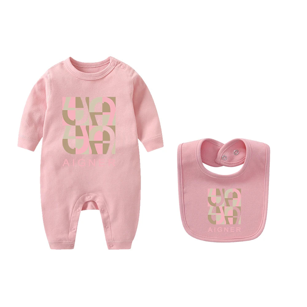 Popular jumpsuit for newborns in autumn, hot selling new design, soft scarf, scarf, hat, children's long sleeved jumpsuit