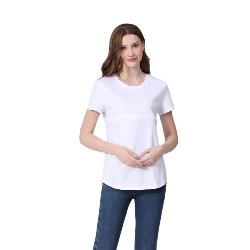 Emotion Moms Summer Invisible Zipper Pregnancy Maternity Top Lactation Clothing Breastfeeding For Pregnant Women Big Size