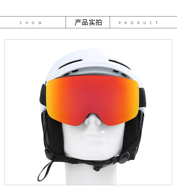Adult Ski Snowboard Goggles Unisex Double Anti-Fog UV400 Cylindrical Lens Skiing Eyewear Mask Snow Protection over Glasses