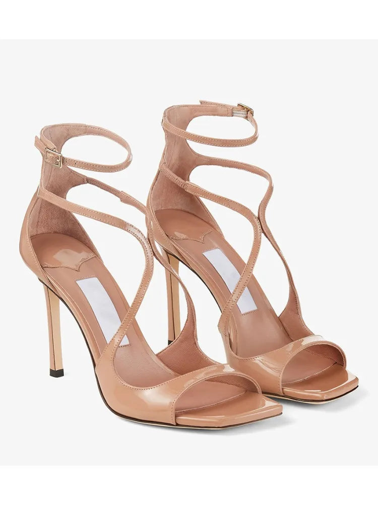 Summer New Fashionable High-heeled Women's Open Toed Sandals Dance Shoes Party Sexy 34-44 Large Women's Shoes