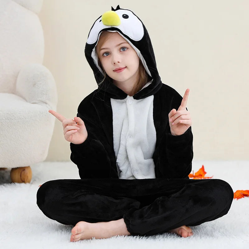 Kids Animal Capybara Kigurumi Costume Cosplay Cartoon Jumpsuit for Children Halloween Christmas Girls Boys Hooded Pajamas Onesie