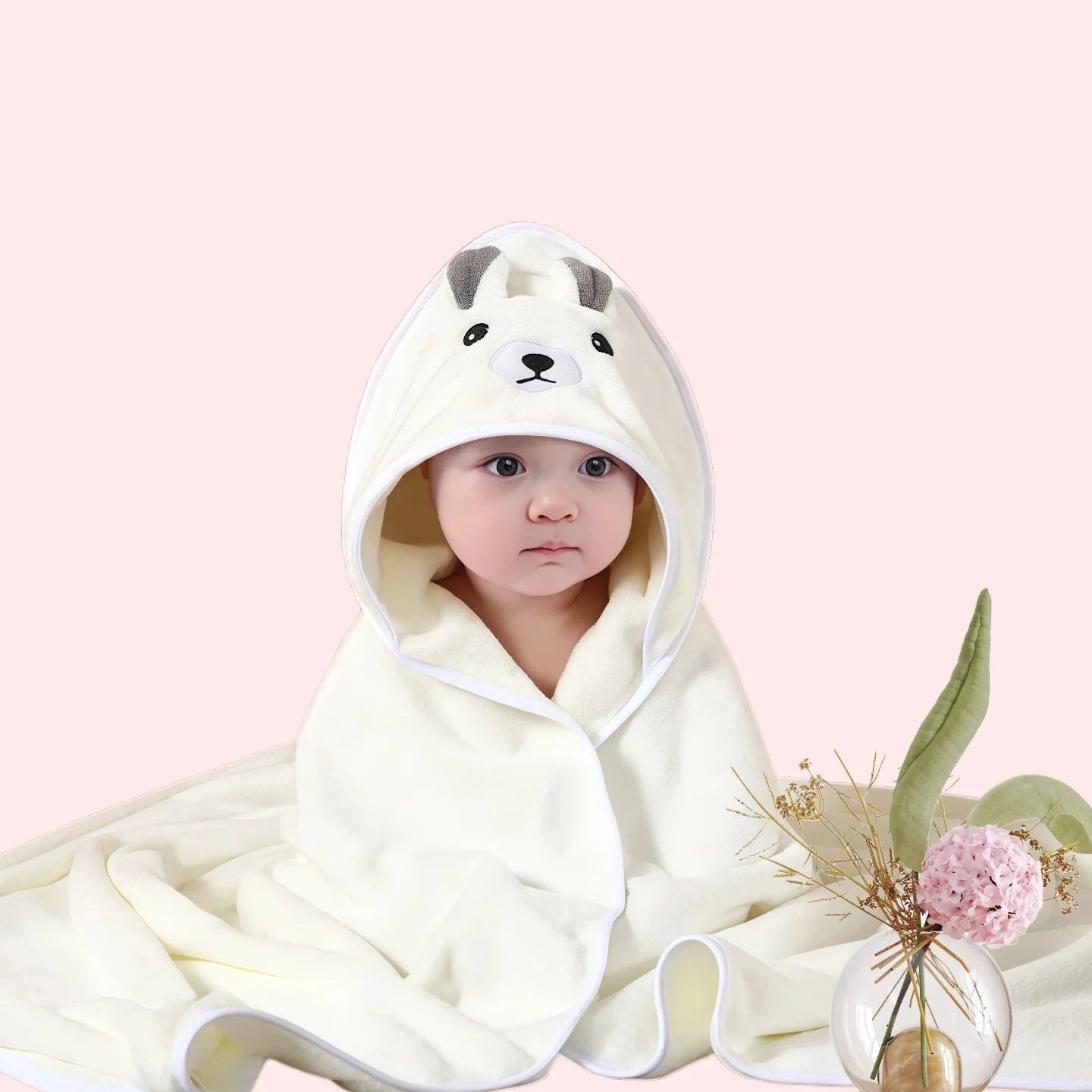 Coral Fleece Baby Bath Towels Soft Newborn Hooded Towel Blanket Cute Toddler Bathrobe Warm Sleeping Swaddle Wrap for Boys Girls