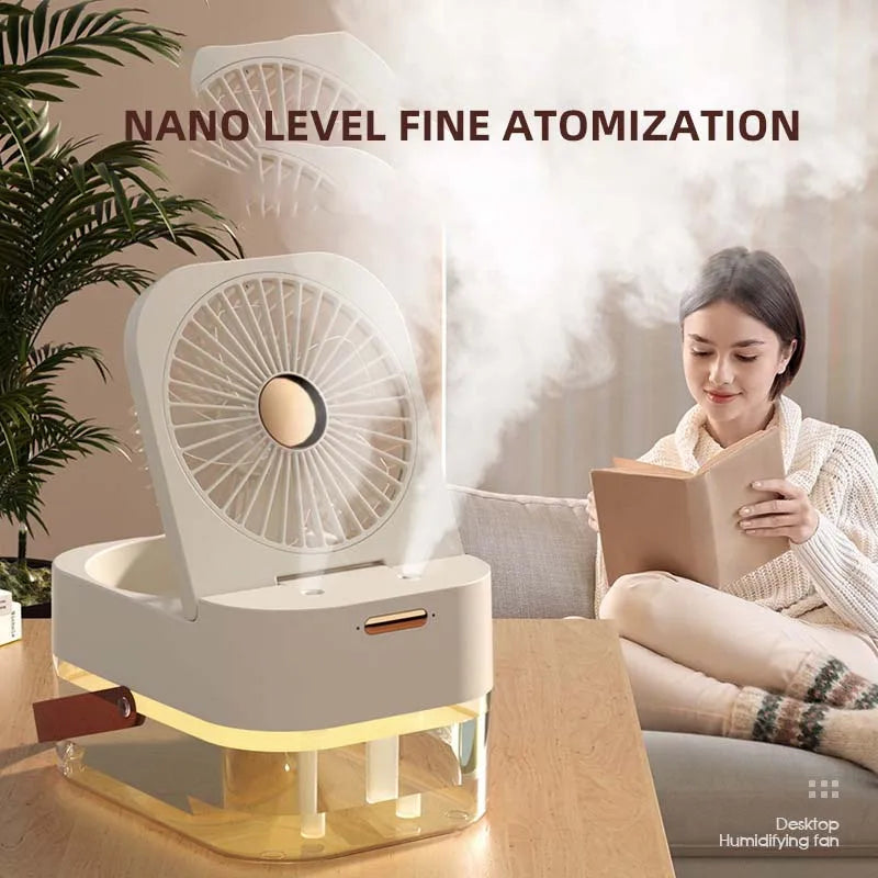 Mist Fan Summer Portable Air Conditioner Fan With Remote Controls Sleep Night Light 3 Speeds Aromatherapy Diffuser Humidifier