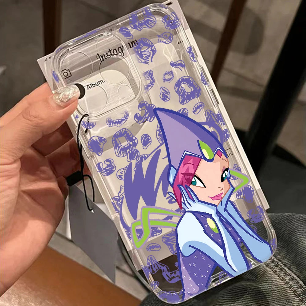 Lovely w-winxs c-clubs Phone Case For iPhone 17 16 16e 15 14 13 12 11 Mini Pro Max XR XSMax 7 8 Air Plus Transparent Back Cover
