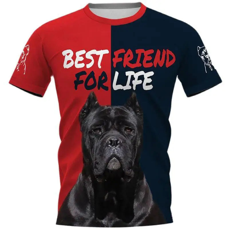 Cute Pet Dog Cane Corso Dog T-Shirts For Men 3D Print Men And Women Short Sleeve Casual Tee Tops Hip Hop Round Neck Men Tshirt