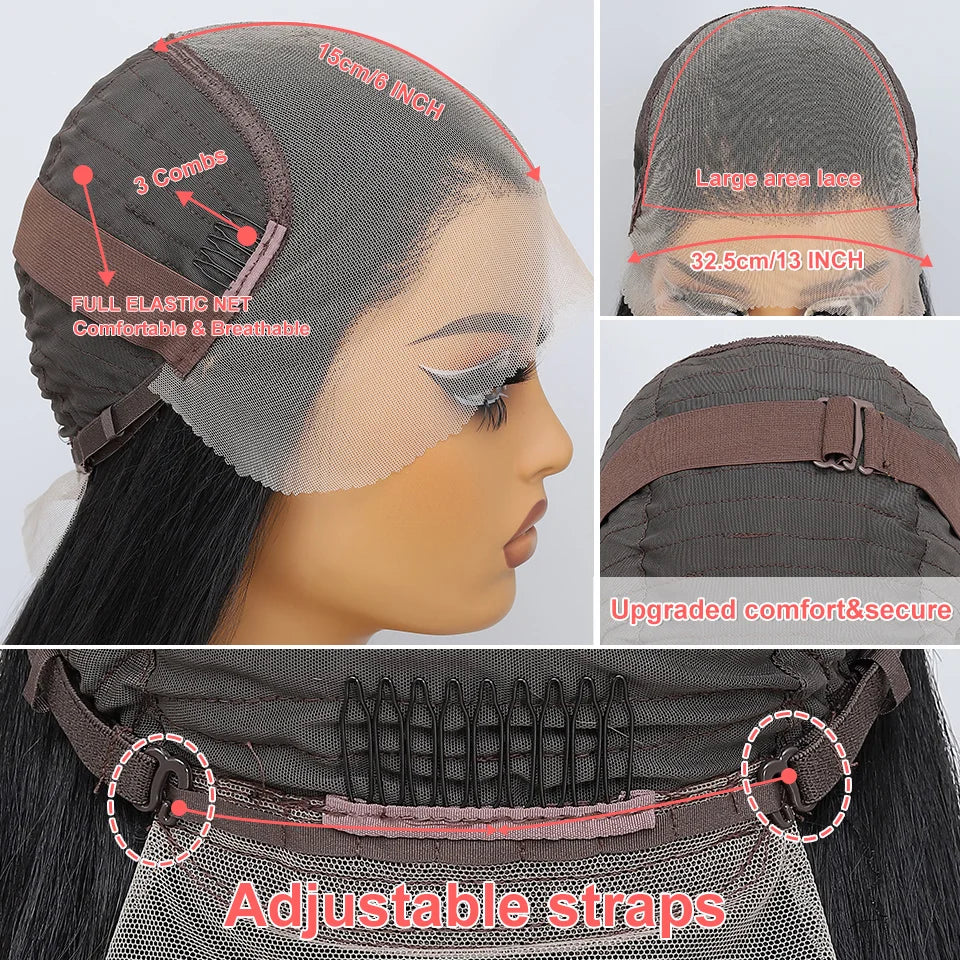 Highlight 13x6 Synthetic Lace Frontal Wigs For Women 40 Inch Long Silky Straight Lace Front Wigs High Quality American Afro Wigs