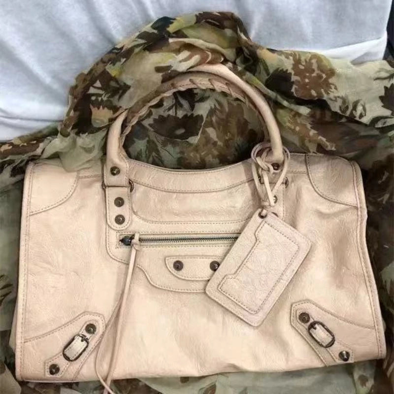 Luxury Designer City Motorcycle Shoulder Tote Bag for Women Large Capacity Autumn Winter Handbag Crossbody Stylish Women's Bag
