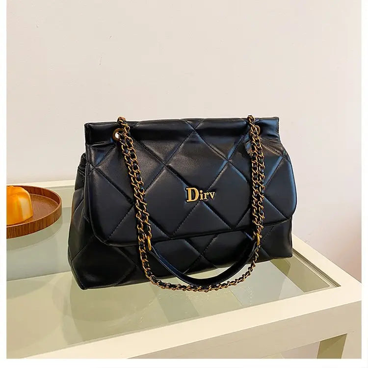 Square Vintage Leather Crossbody Bag Women Handbag Designer Shoulder Tote Purse Classic Diaper Bag