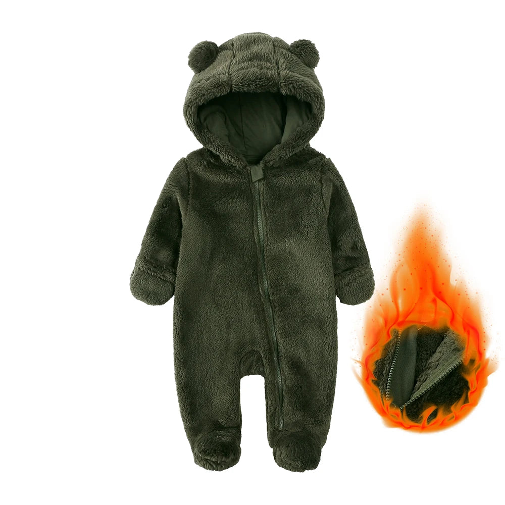 New Arrivals Toddler Baby Clothes Romper Boys Girls Pajamas For Kids Fleece Warm Hooded Overalls Infant Jumpsuit Newborn Outfits