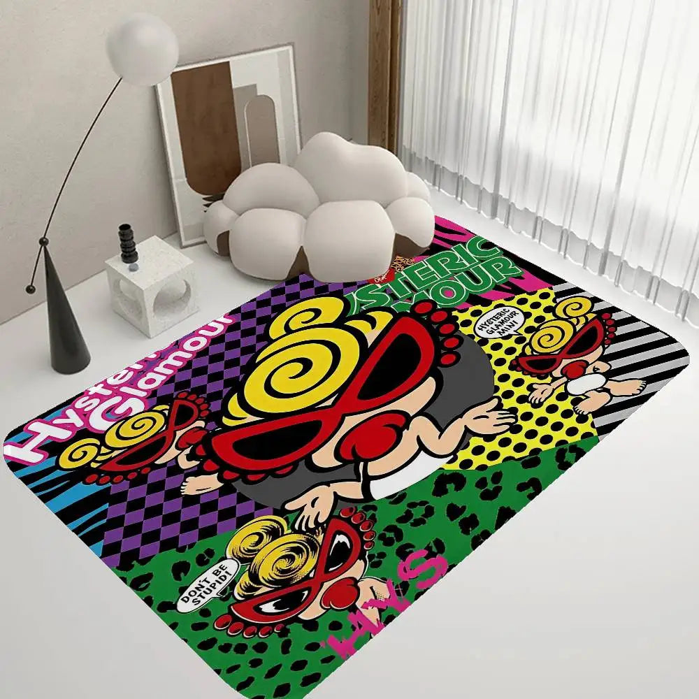 Japan Fashion H-Hysteric M-MiniS Floor Mat Non-Slip Laundry Room Mat Laundry Decor Balcony Child Living Room Bedside Mats