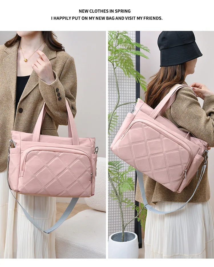 Personalized Name Simple Mommy Bag Large Capacity Solid Color Single Shoulder Crossbody Bag Baby Diaper Storage Bags