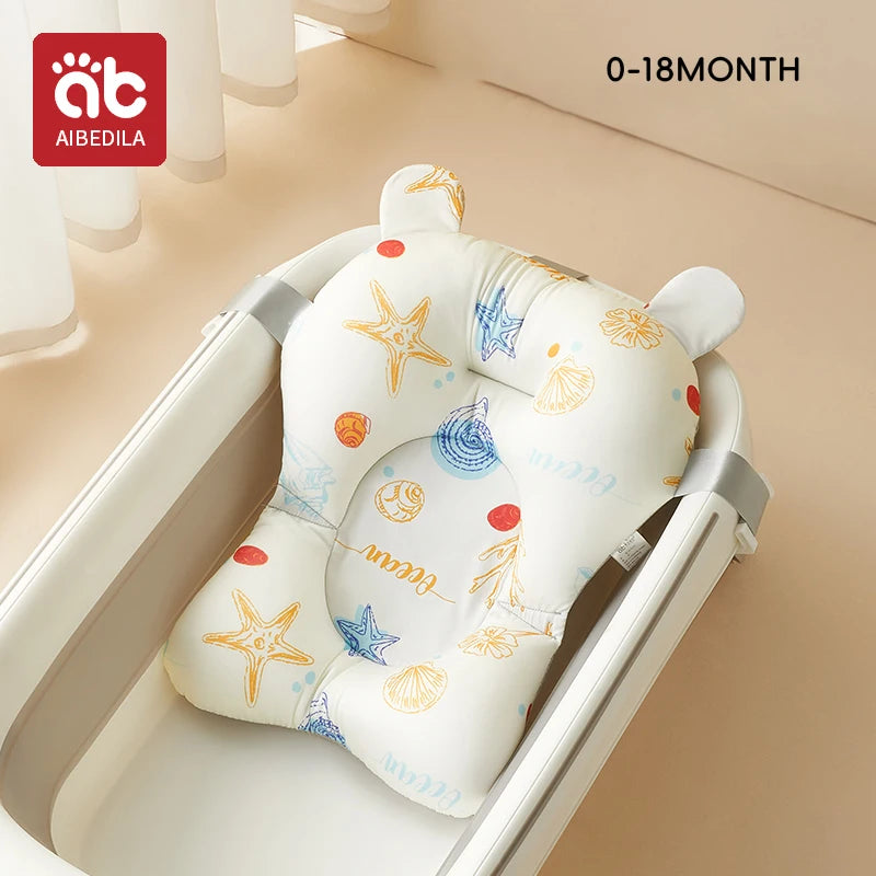 Portable Baby Bathtub Pad Ajustable Bath Tub Shower Cushion Newborn Support Seat Mat Foldable Baby Bath Seat Floating Water Pad