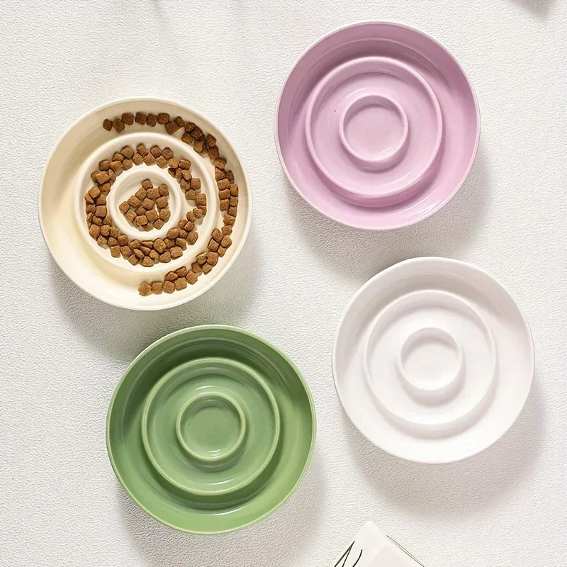 New Ceramic Cat Slow Food Bowl Anti-choking Small Dog Food Bowl Pet Supply