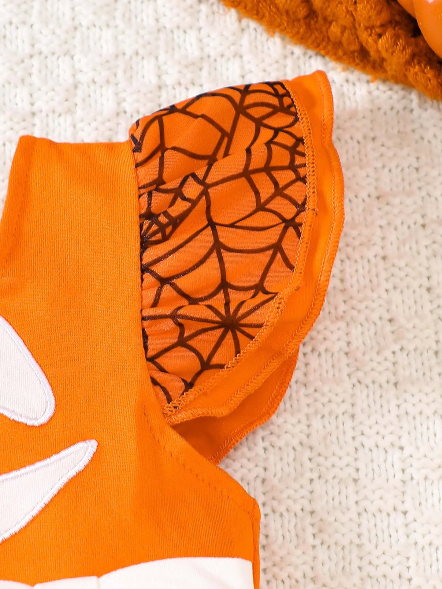 Infant Girls Halloween Theme Party Carnival Pumpkin Ghost Skeleton Cosplay Costume Skull Pumpkin Face Apparition Print Romper
