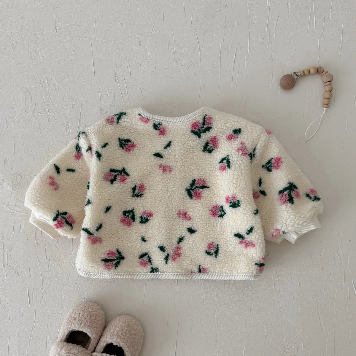 Wholesale 0-3 Y Baby Girls Clothes Full Of Floral Print Girls Thicken Jacket Fur Lining Girls Fur Coat Kids Girls Outfit