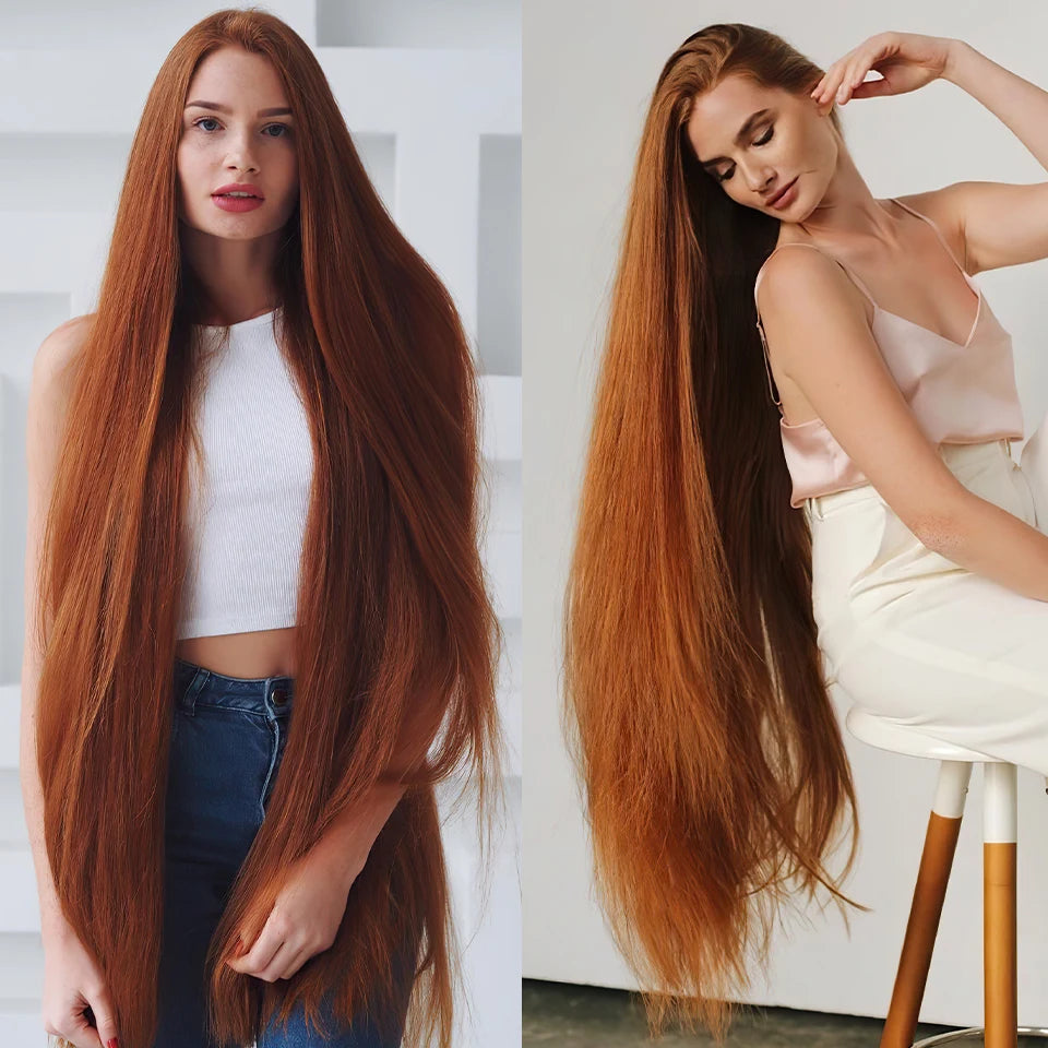 Highlight 13x6 Synthetic Lace Frontal Wigs For Women 40 Inch Long Silky Straight Lace Front Wigs High Quality American Afro Wigs