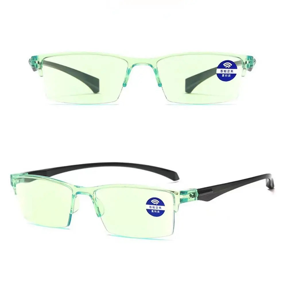 Anti Blue Ray Reading Glasses Smart Automatic Zoom Hyperopia Eyeglasses Autofocus Power Half-Rim Near Far Computer Eyewear