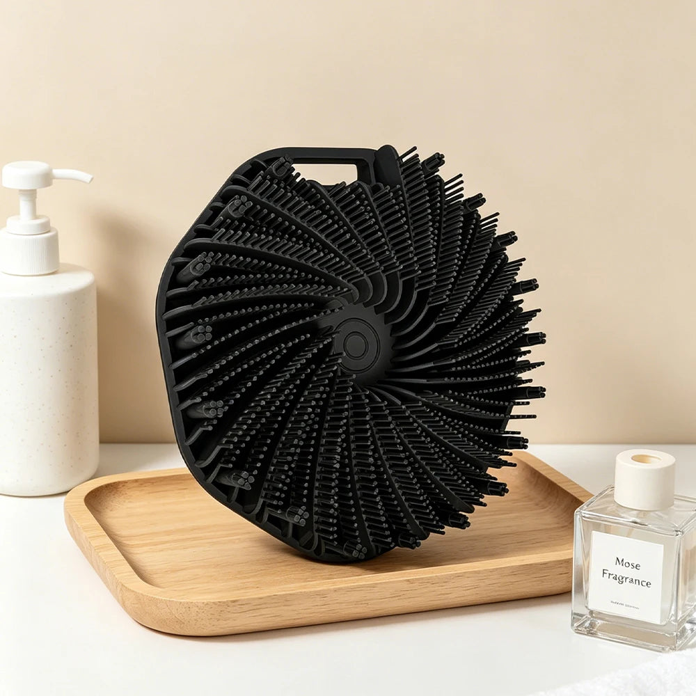 5pc Soft Silicone Exfoliating Brush Cleanser Manual Body Cleansing Body Care Scrubber Shower Gentle Massage Bath Brush For Men