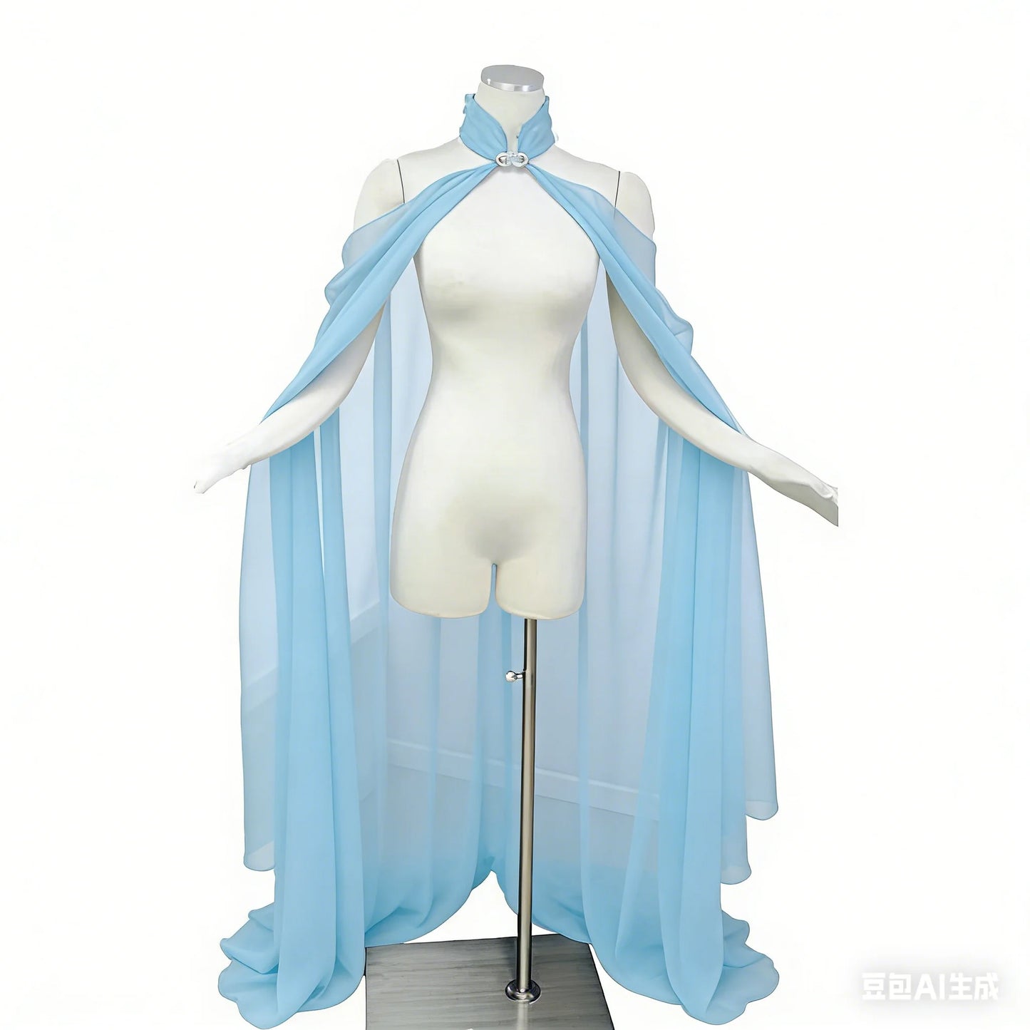 Halloween Costume Women Shawl Cape Cloak Medieval Neck Cape Shawl Cosplay Princess Witch Bride Party Chiffon Light Coat Robe