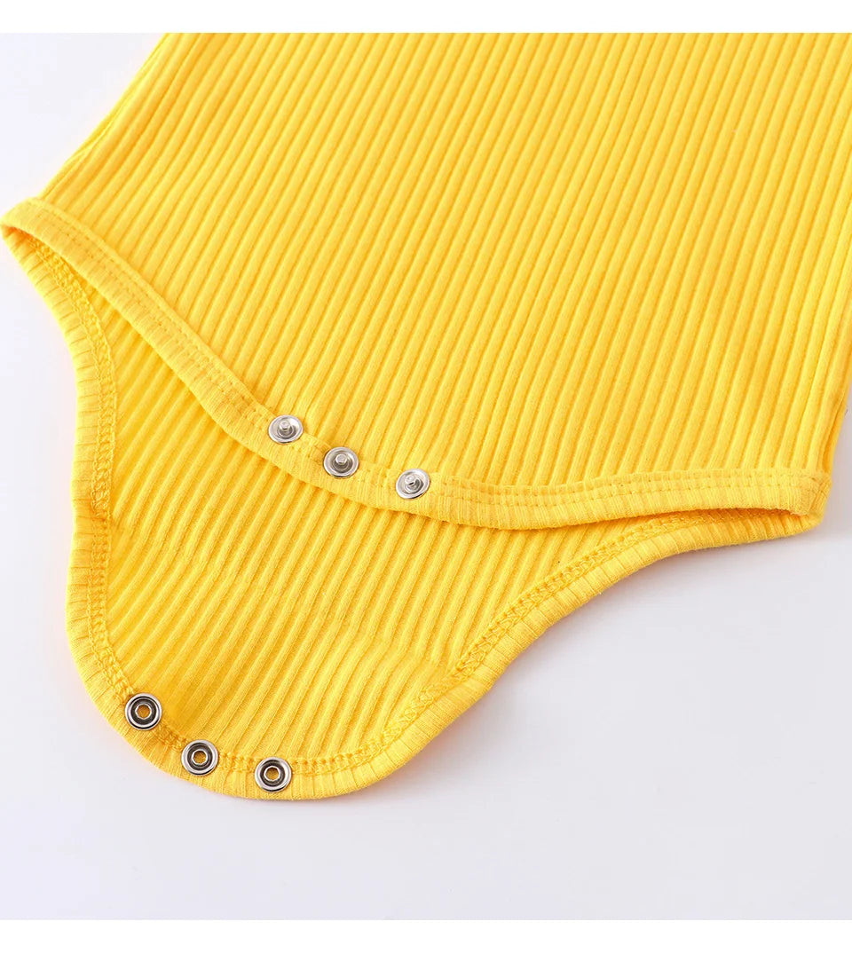 Summer Baby Girl Clothes Set Fashion Newborn Infant Knitting Cotton Ruffles Romper Shorts Bow Headband 3Pcs For Toddler Outfits
