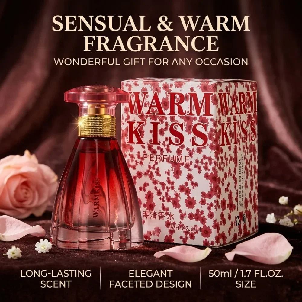 50ml WARMKISS Ladies Perfume Red Gradient Skirt Shape Bottle Long Lasting Sweet Floral Fruity Scent Valentine Dating Gift