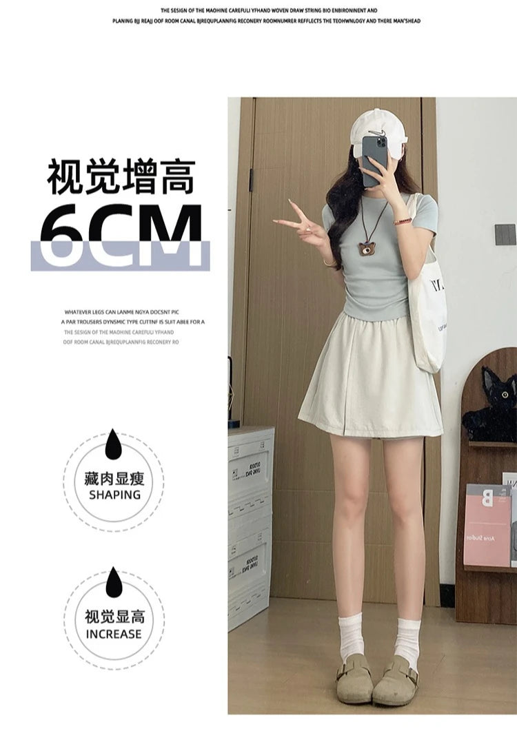 Women's Cargo Skirt Pants 2026 Summer High Waist Loose Fit 5-Pocket Casual Shorts Ice Silk Culottes Streetwear