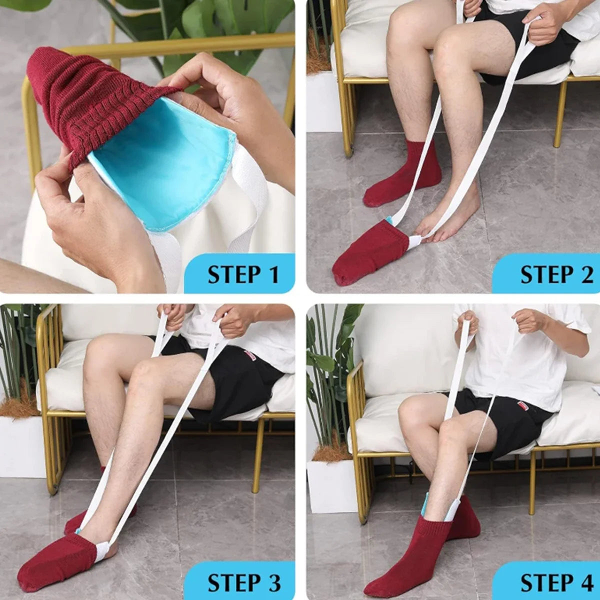 No Bending Sock Aid Tool for Elderly Disabled Pregnant – Easy Sock Helper Assistant Device, Practical Daily Living Aids
