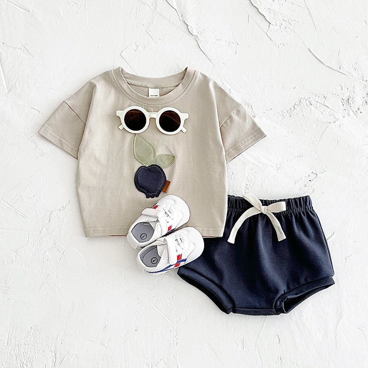 2Pcs Set Baby Boy Girl Clothing Toddler Baby Summer Clothes Blueberry Patch T-shirt+Shorts Newborn Boy Girl Summer Outfits