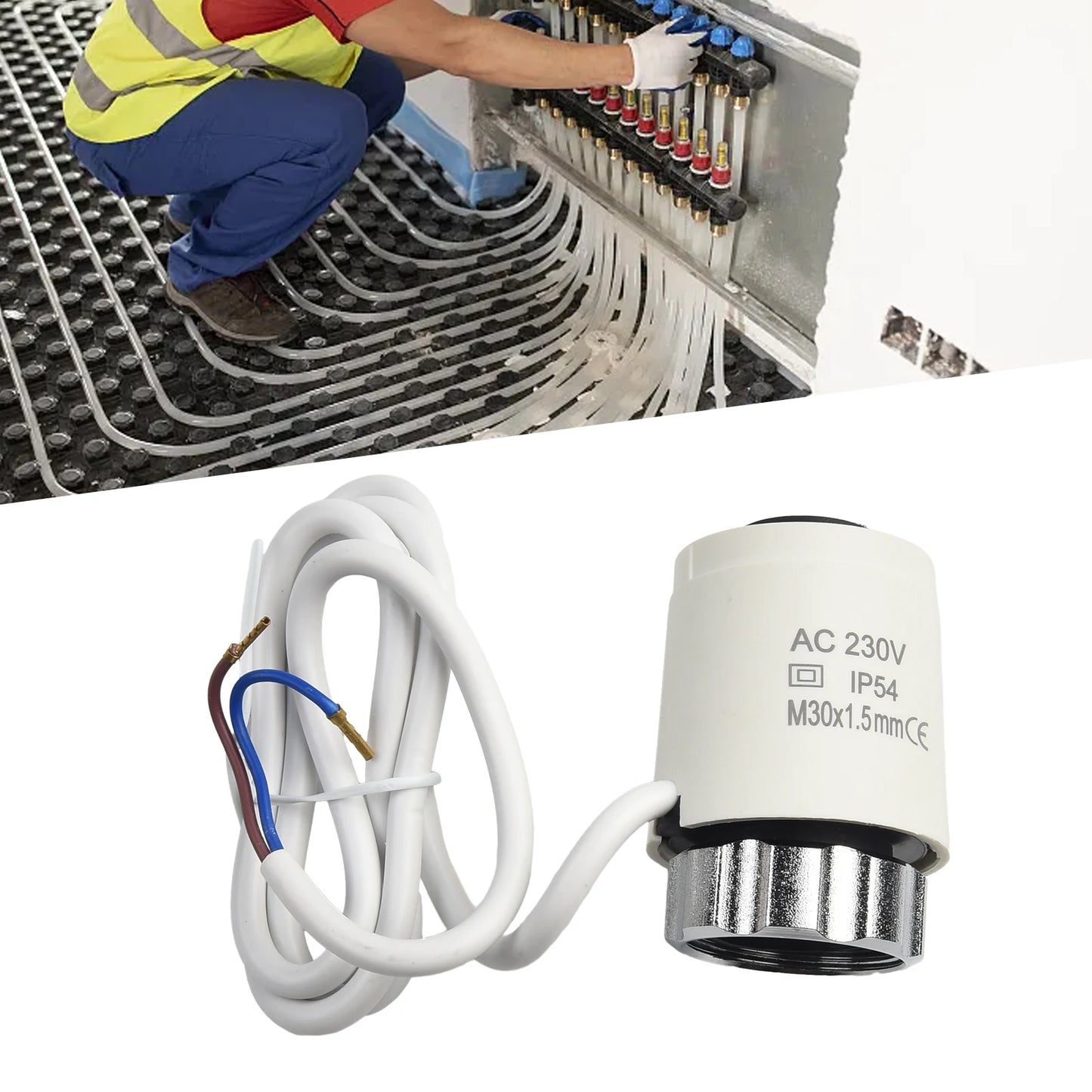 230V Floor Heating Actuator Thermostatic M30*1.5MM Normally Open&closed Floor Heating Manifold Actuator