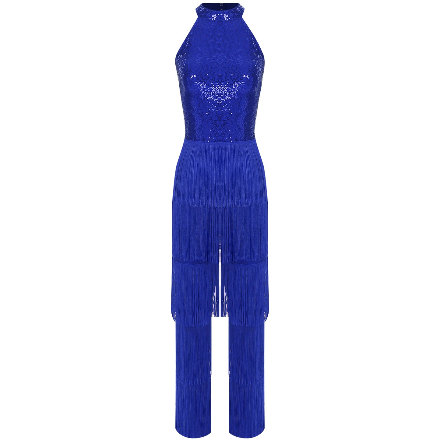 Halloween Hippie Costume womne Vintage 70s Disco Stage Performance Dancing Jumpsuit Singer Sequins Tassel Tango Cha-cha Costumes