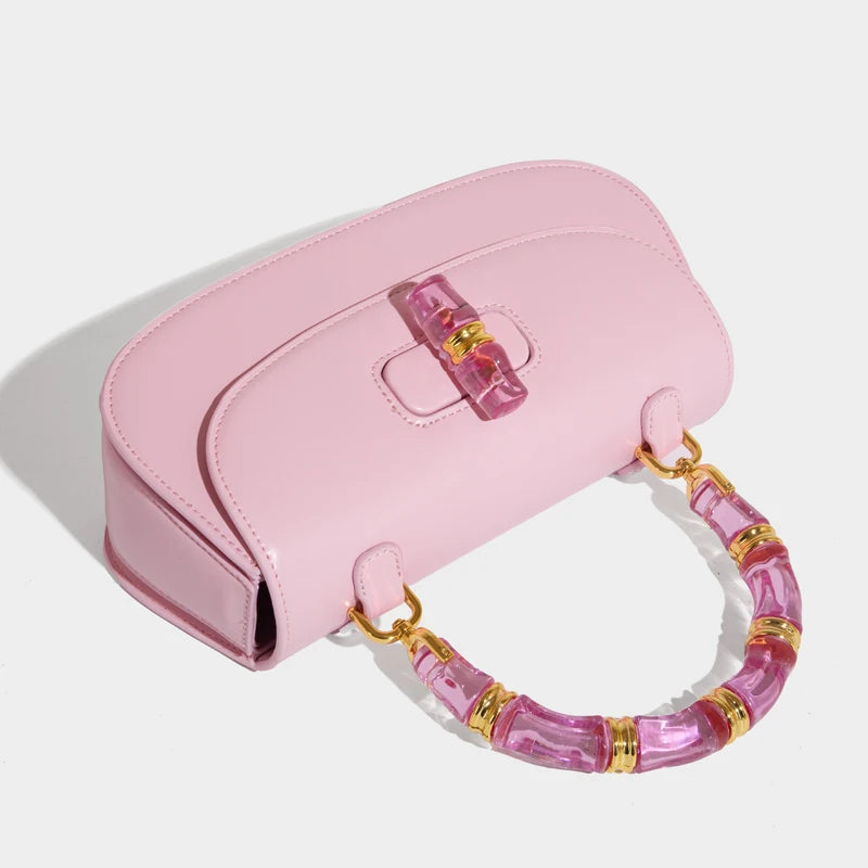 Classic Box Saddle Bags For Women Luxury Designer Handbags And Purses 2025 New In PU Acrylic Top Handle Small Underarm Shoulder