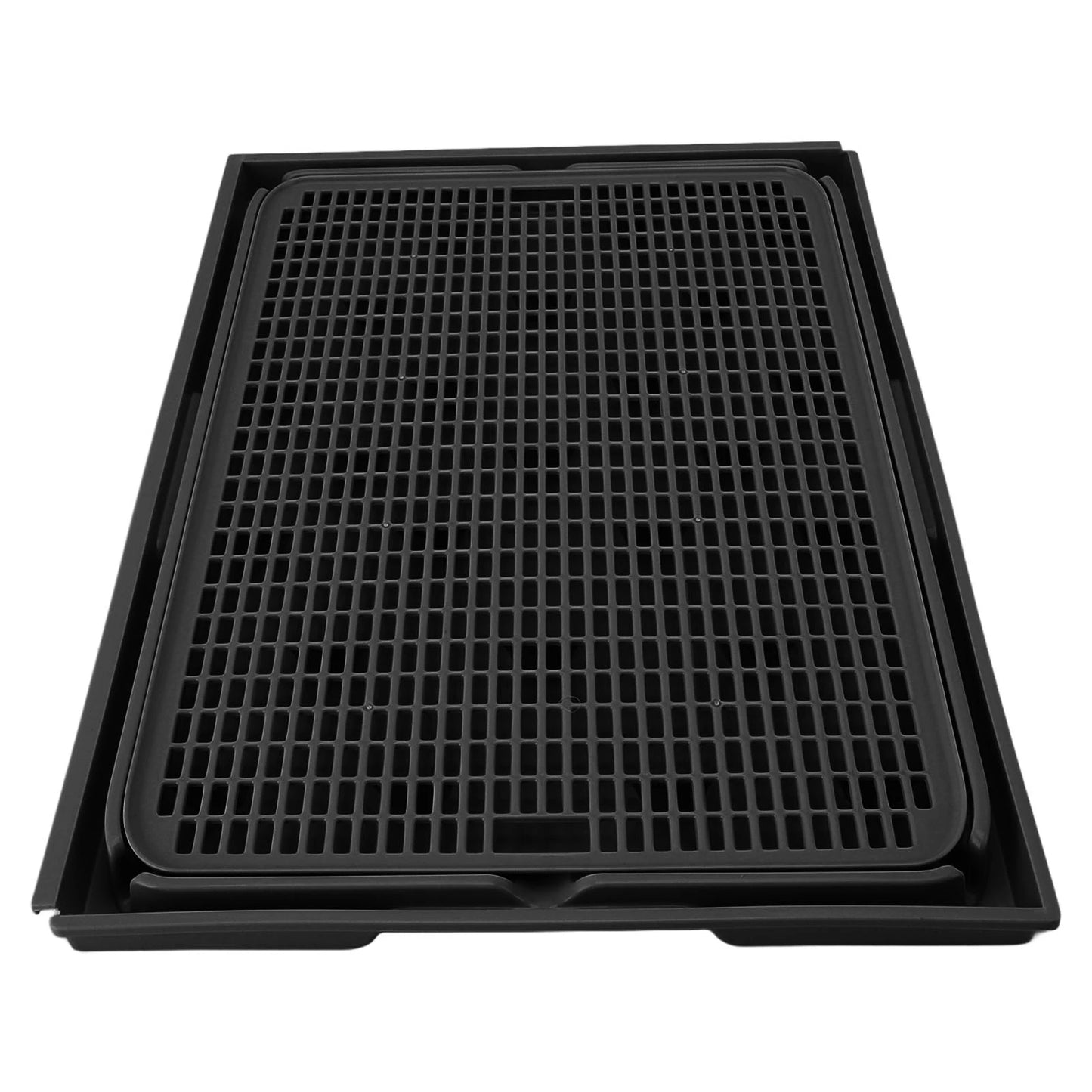 Cat Litter Mat Plastic Double Layer Washable Cat Litter Box Anti Slip Bottom 41x28cm Spacious Cat Litter Catcher Mat