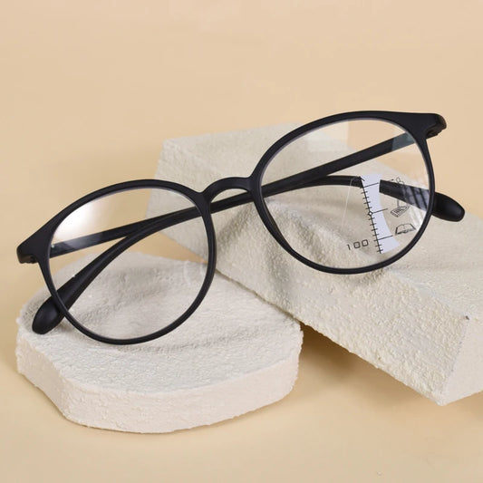 Black Frame Round Multifocal Reading Glasses Women Men Anti Blue Light Multifocal Readers Eyeglasses For Readers+125+175+225+275