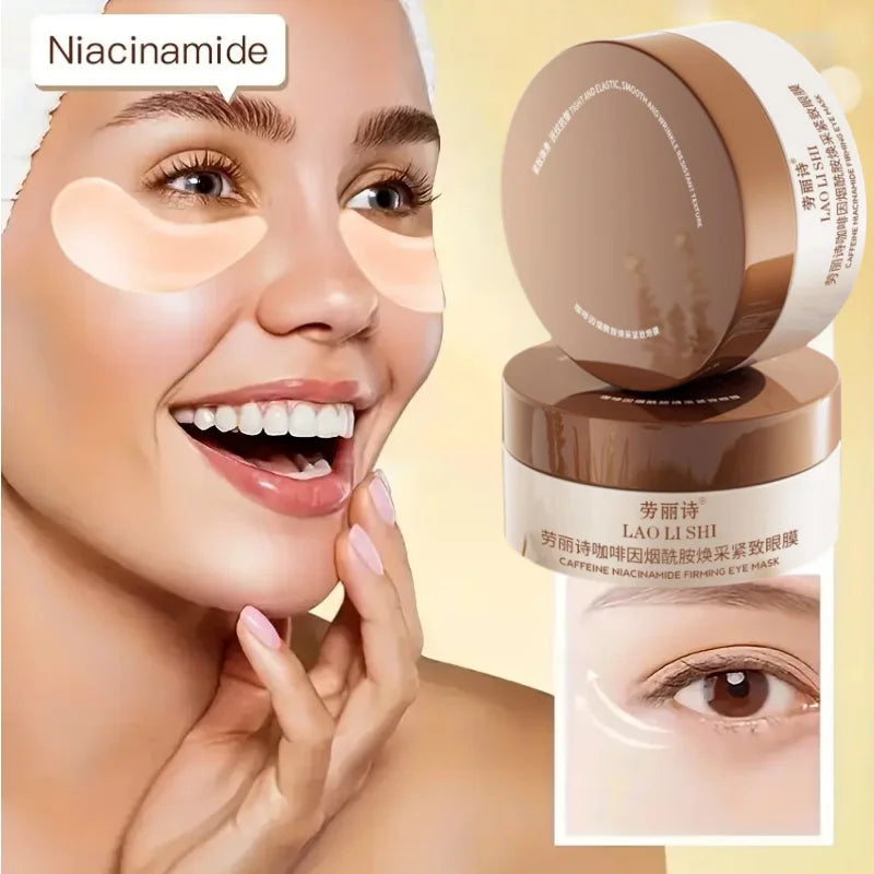 Caffeine Nicotinamide Radiant Firming Eye Masks Relieves Eye Pressure Moisturizes Firms Anti Dark Circles Wrinkles Eye Skin Care