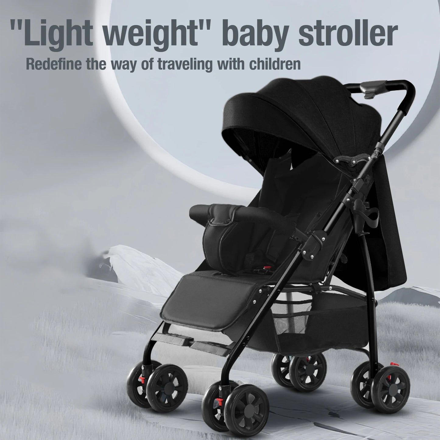 3 in 1 baby stroller free Newborn Infant baby pram travel stroller lightweight baby folding car reversible stroller