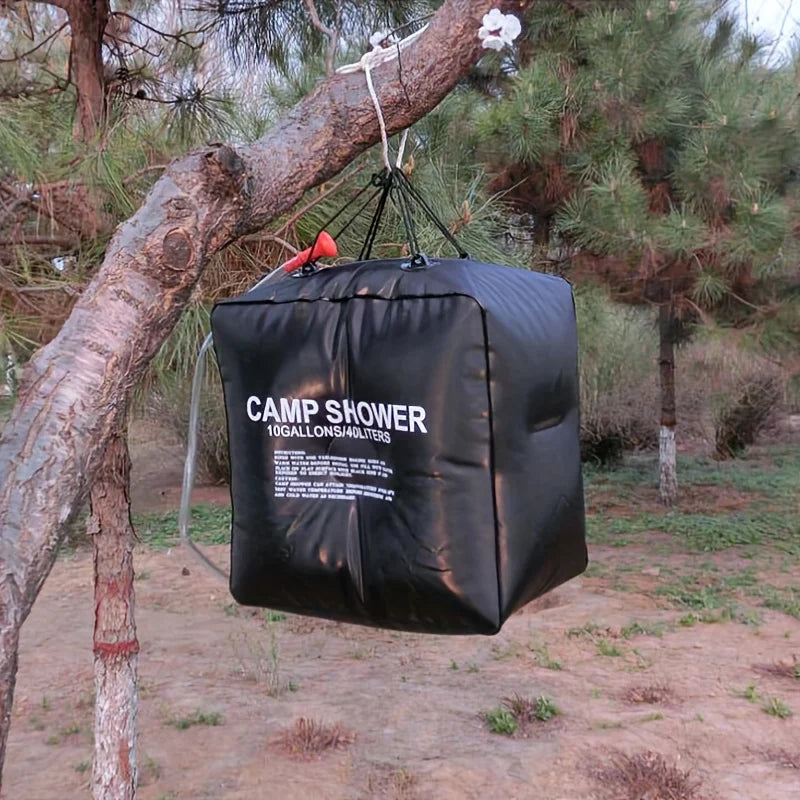 40L Camping Shower Bag. Portable Outdoor Water Bag with Large Capacity and Adjustable Shower Head, Suitable for Camping and Hiki