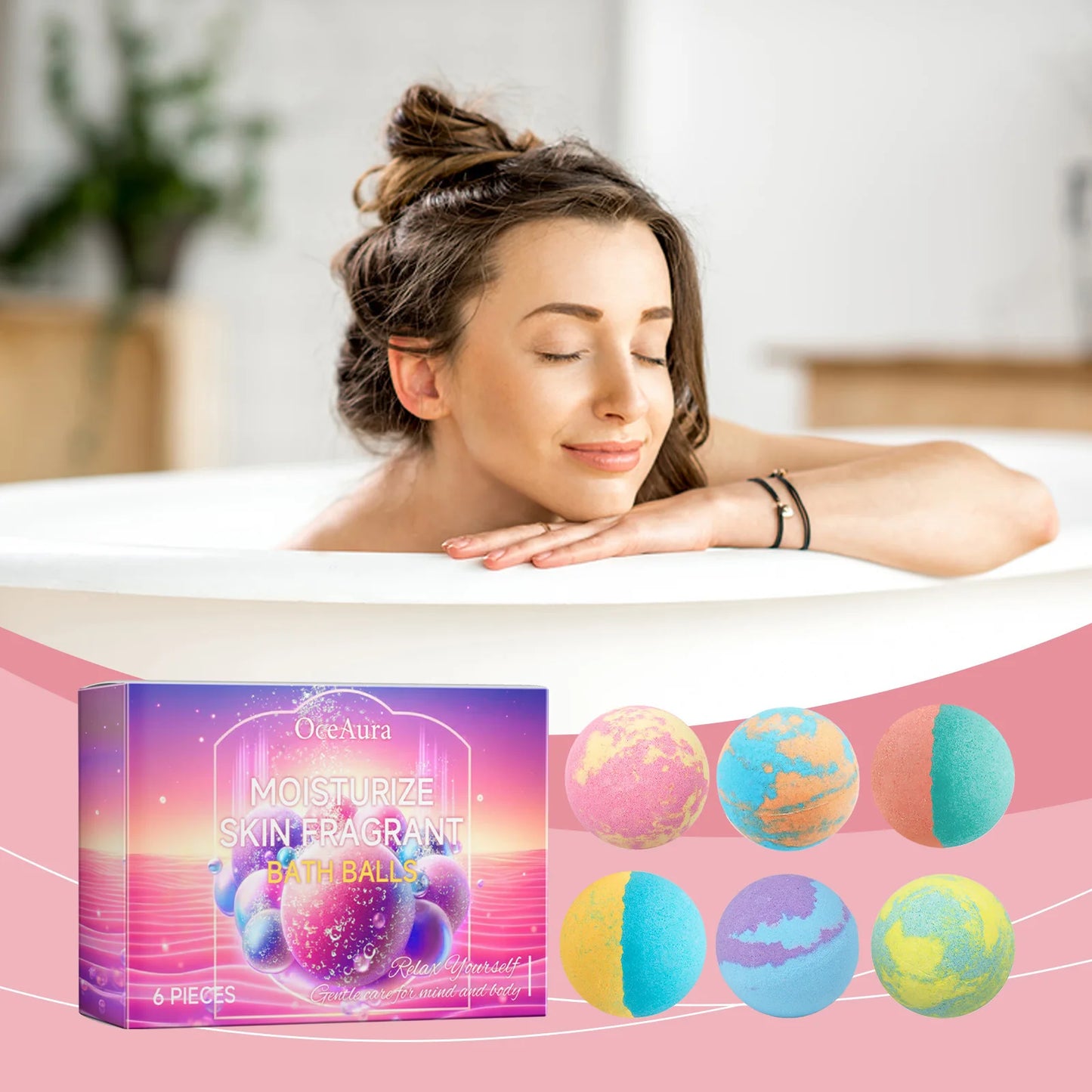 Moisturize Skin Fragrant Bath Balls Set Handmade Natural Bath Bomb Men Women Soothing Exfoliate Floating Bubble Self Care Gifts