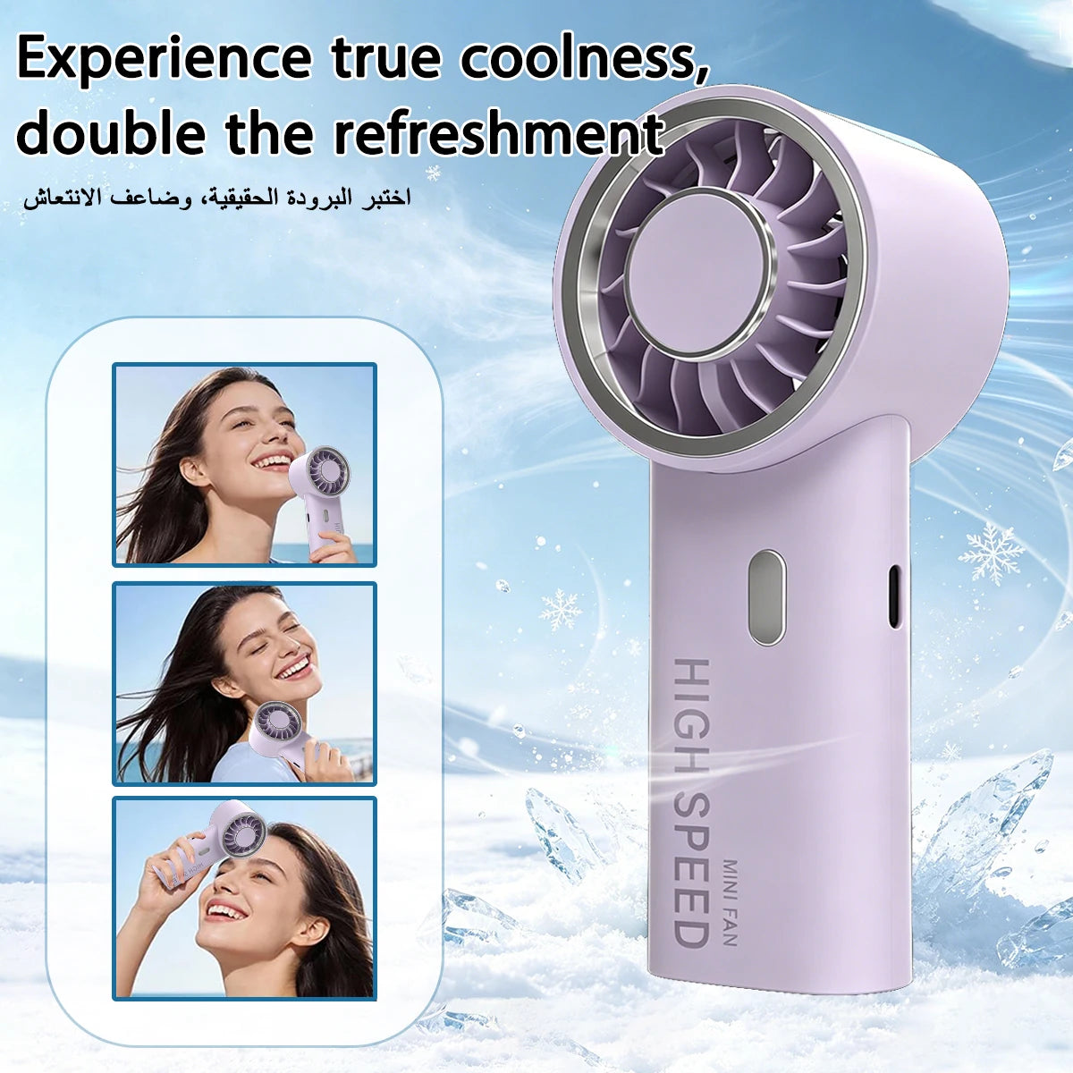Mini Handheld Fan Portable Desktop Fan 3-speed Circulating Wind Speed Adjustment Type-C Charge Fans For Office Home