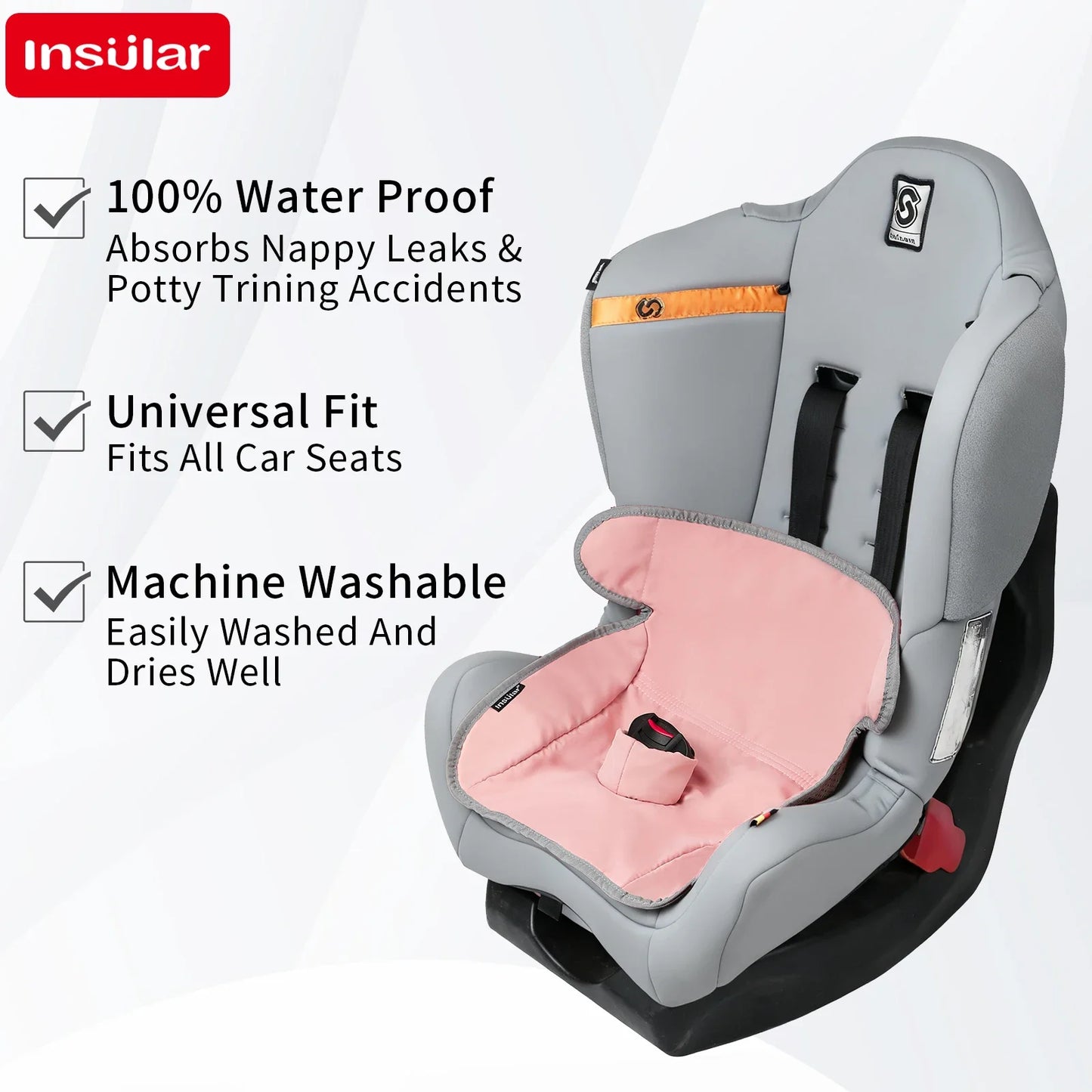 Safety Non-Slip Seat Protective Mat 3Layer Waterproof Stroller Cushion Skin-friendly Child Car Seat Multi-functional Diaper Pad
