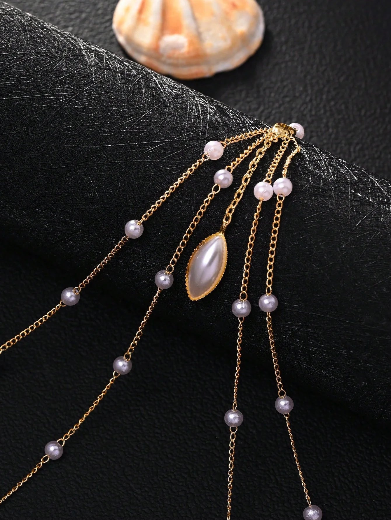 A sexy fashion bikini underwear decoration body chain imitation pearl thin chain waist chain female nightclub party jewelry