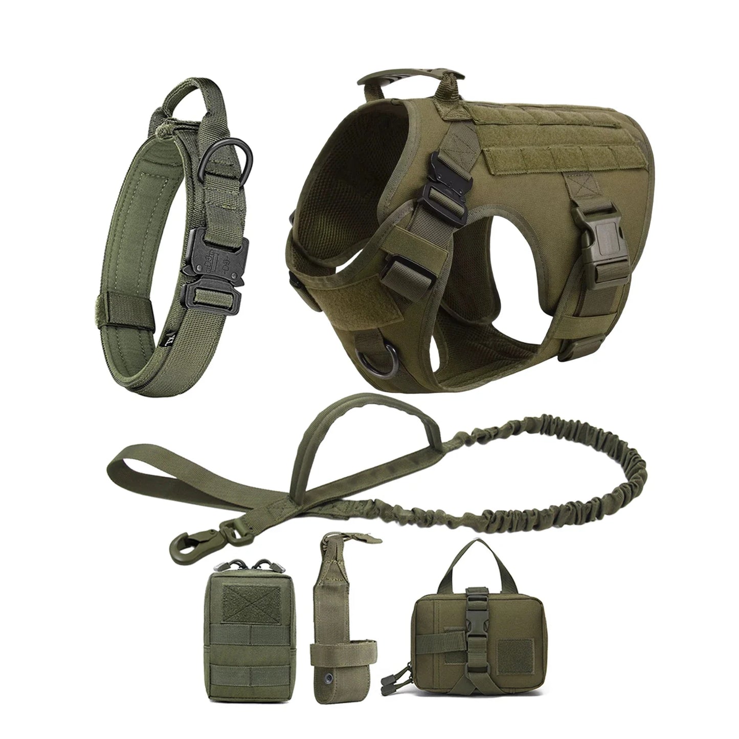 Military Dog Harness Collar Leash Molle Pouches For Medium Large Dogs Pet German Shepherd Training Walking Vest Dog Harnesses